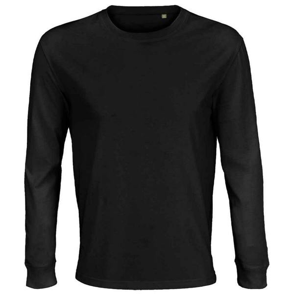 SOLS Unisex Adult Pioneer Organic Cotton Long-Sleeved T-Shirt - Deep Black