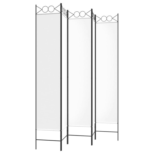 Berkfield 5-Panel Room Divider White 200x220 cm Fabric