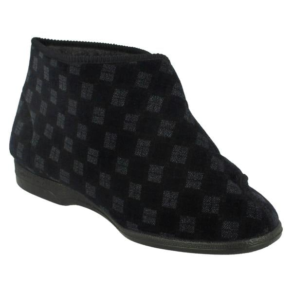 Spot On Mens Balmoral Chequered Pattern Bootee Slippers VB M25