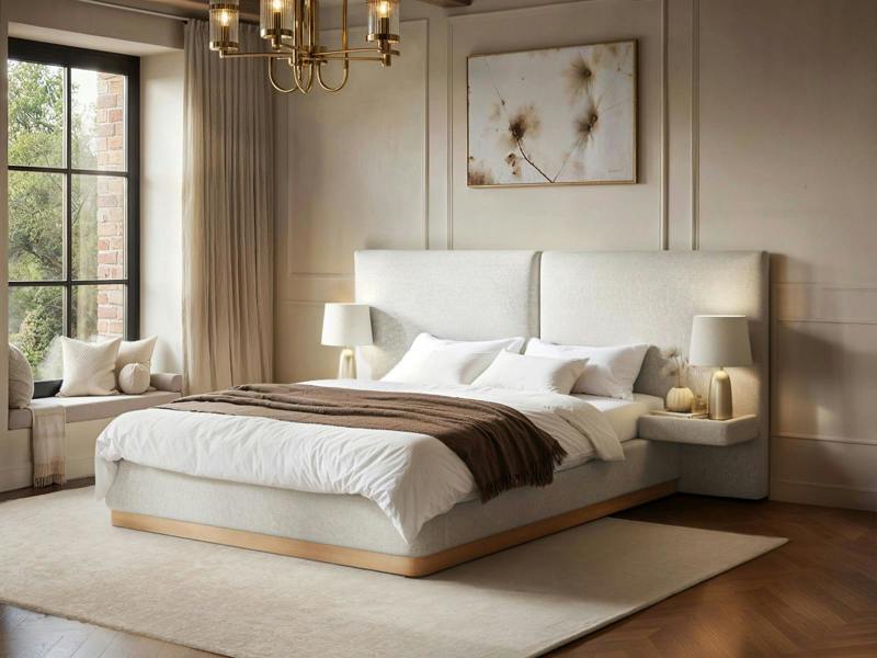 Vera Hotel Bed with Bedside Tables Cream