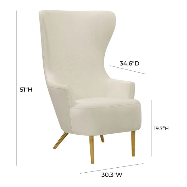 Furniture Edit Julia Cream Wingback Accent Occasional Chair