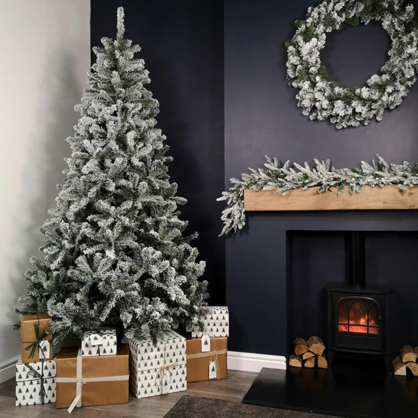 Samuel Alexander 7ft (2.1m) Snow Flocked Woodcote Spruce Artificial Christmas Tree