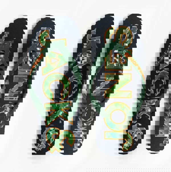 Jack & Jones LOGO PALM PRINT Mens Sliders Navy Blazer