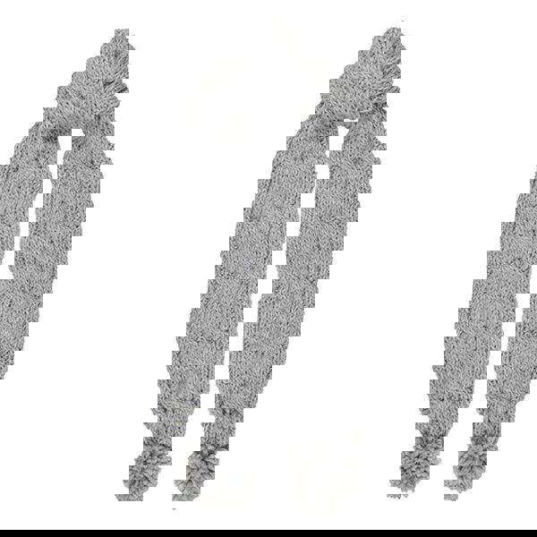 Aran Cable Knit Pom Pom Scarf Elevate Your Winter Style with Aran Cable Knit Pom Pom Scarf