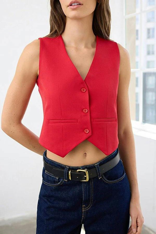 WOVCOR Woven Crop Vest
