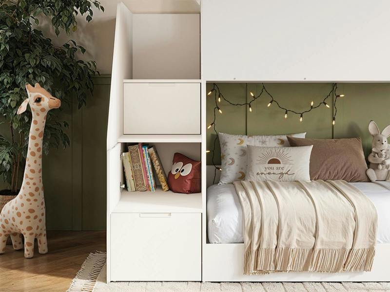 Flair Dreamland House Staircase Bunk Bed Oak