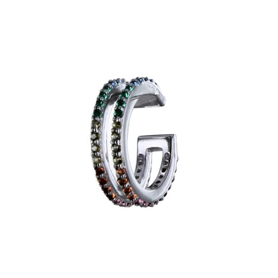 Reeves & Reeves Parallel Rainbow Pavé Ear Cuff