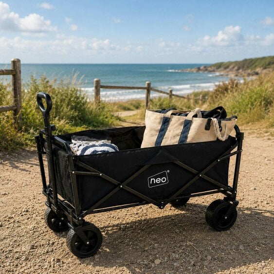 Neo Direct Neo Black Folding Wagon Garden Cart 138L 120kg