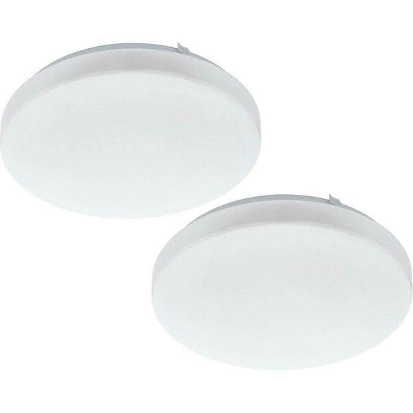 2 PACK Wall Flush Ceiling Light Colour White Shade White Plastic Bulb LED 11.5W Loops