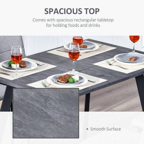 Wyld Haus Roreso 120cm Metal And Wooden Dark Grey Rectangular Dining Table With Steel Legs