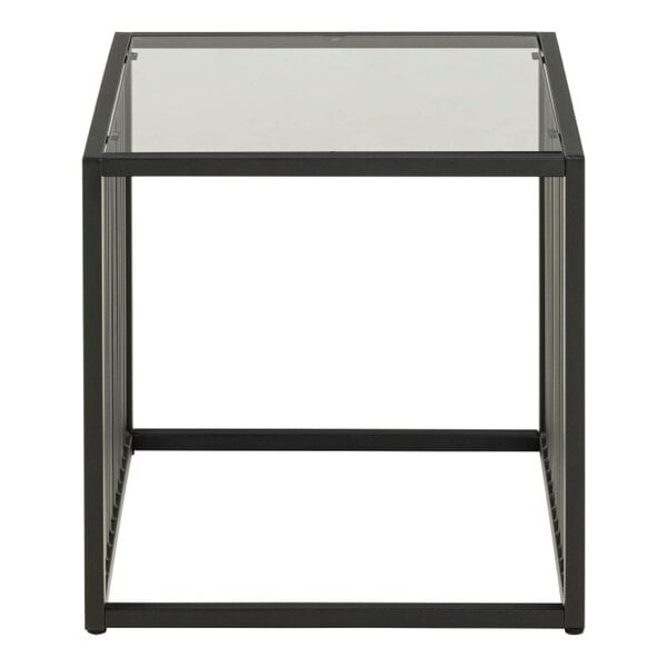 Wyld Haus Porto Organic Black Metal Side Table with Clear Glass Top