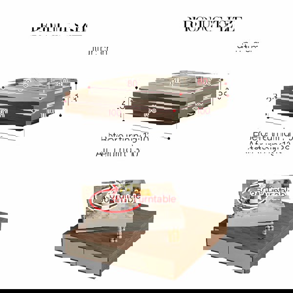 Weilai Concept Grimaldi Extendable Coffee Table, Square Coffee Table