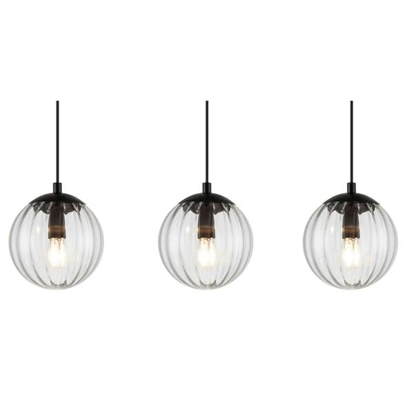 COSYLYTE Kingston 3 Light Ribbed Glass Pendant Light