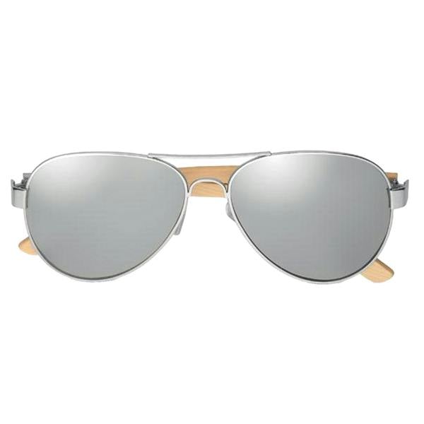 MidOcean Unisex Adult Honiara Bamboo Sunglasses - Shiny Silver - 