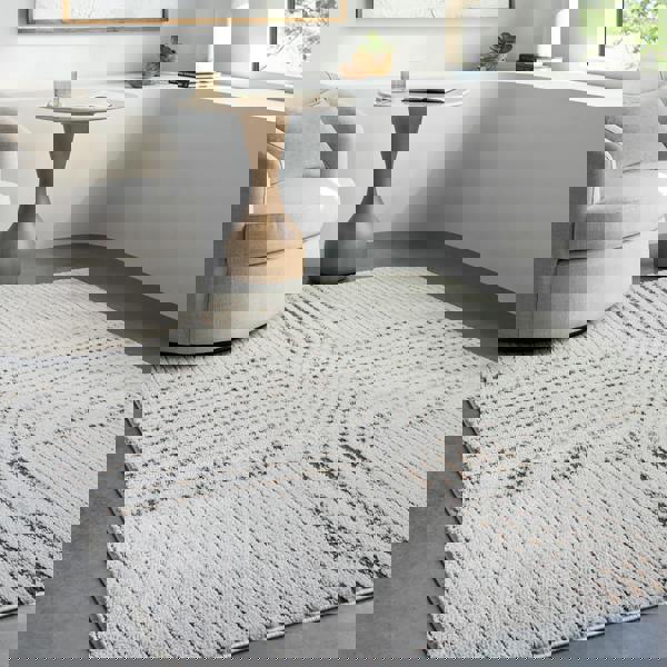 Livabliss Galey Alix Architect-Modern Ivory Brown Graphic High Pile Rug