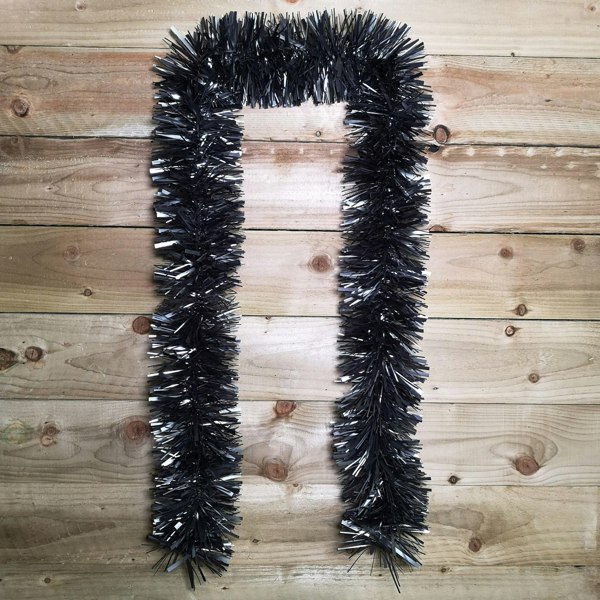 Samuel Alexander 2m x 15cm Chunky & Fine Mix Christmas Tinsel Garland in Matt Graphite