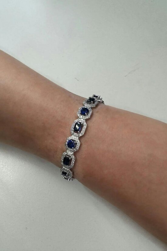 Latelita Whistledown Sapphire Gemstone Bracelet Silver