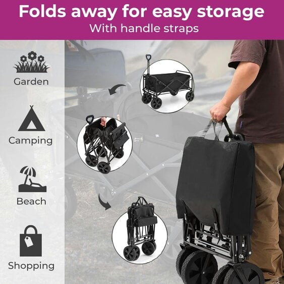 Neo Foldable Collapsible Garden Festival Cart - Black