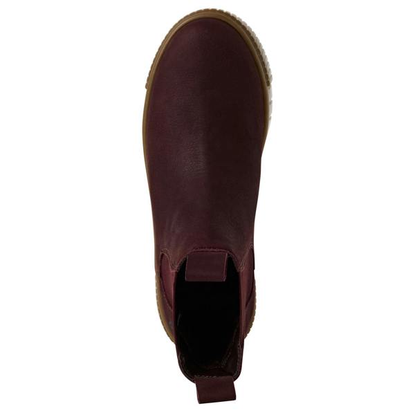 Tamaris Womens Bordeaux Burgundy Leather Chelsea Ankle Boots