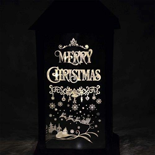 14cm Black Plastic Christmas Lantern with Warm White LED Light image 4