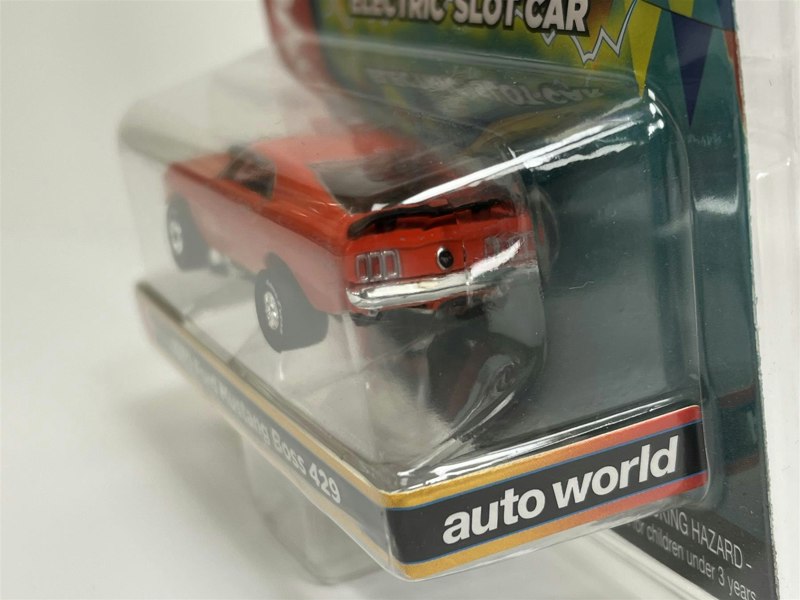 Auto World Slot Cars 1970 Ford Mustang Boss 429 Orange Thunderjet Ultra G HO Slot Car SC377-1