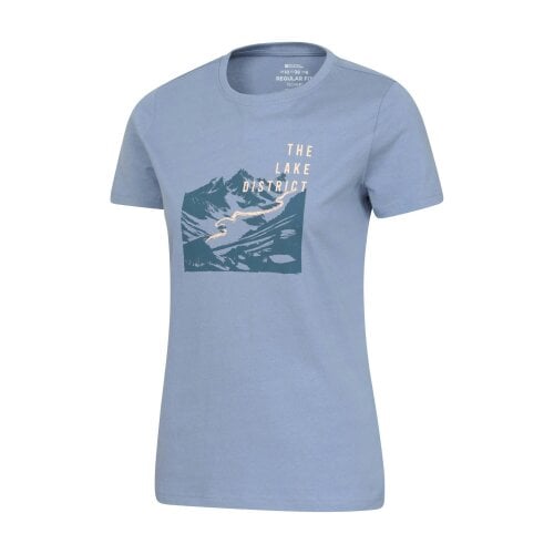 Mountain Warehouse Womens Lake District Cotton Lightweight T-Shirt - Blue