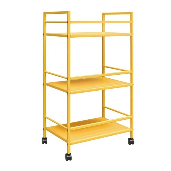 Dorel Home Novogratz Cache Metal Rolling Cart Yellow