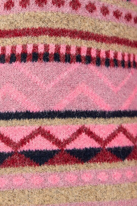 Mudflower Fair Isle Collared Knit Cardigan