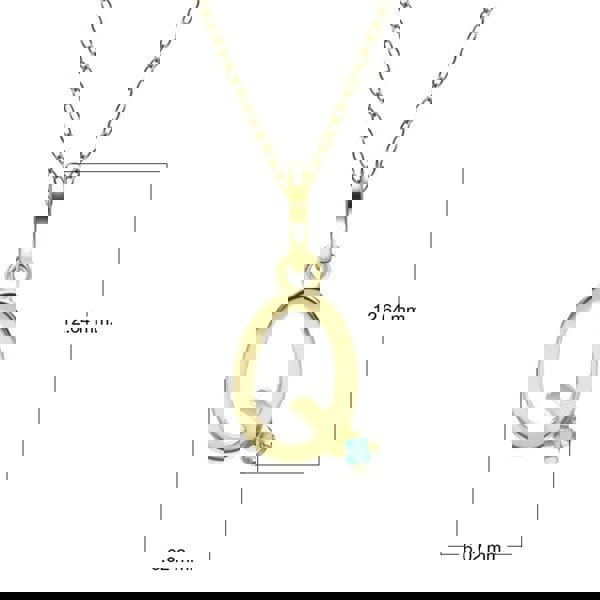 Gemondo Initial Emerald Letter Necklace In 9ct Yellow Gold