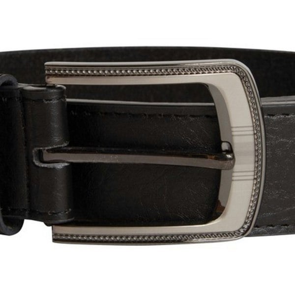 Duke Mens D555 Samuel Bonded Leather Buckle Waist Belt - Black