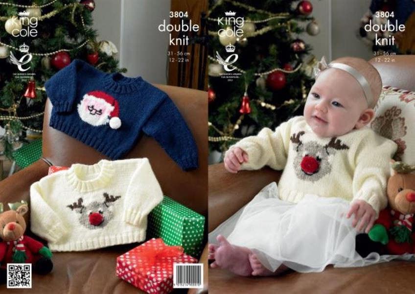 King Cole Comfort Knitting Pattern 3804, Sweaters for Baby, 12 - 32 Inches - Advanced
