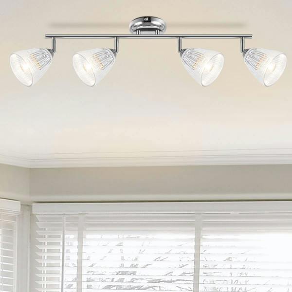 COSYLYTE Athella Bathroom 4 Light Ribbed Glass Spotlight - Chrome