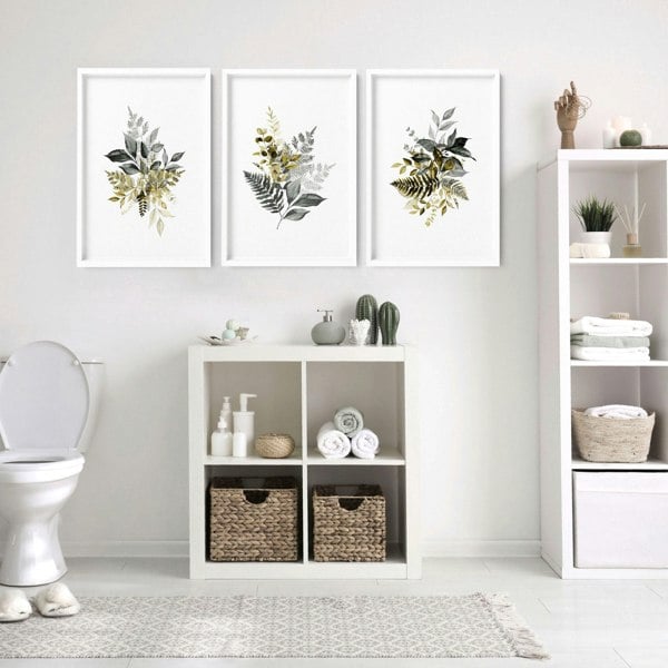 Bathroom framed prints | set of 3 wall art