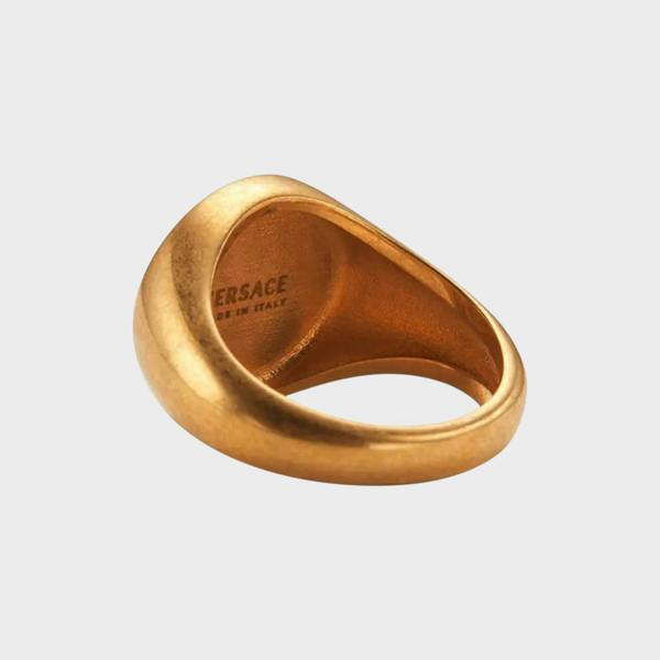 Versace Medusa Enamel Signet Ring Gold