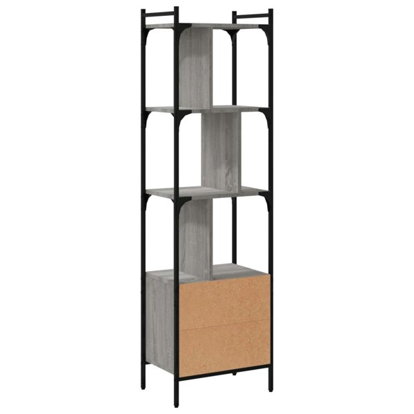 Berkfield Bookcase with Door Grey Sonoma 44.5x30x154.5 cm Engineered Wood