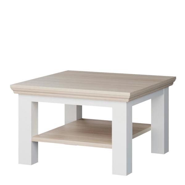 Furniture To Go Pontypool Small Coffee Table with Shelf in White and Riva Oak