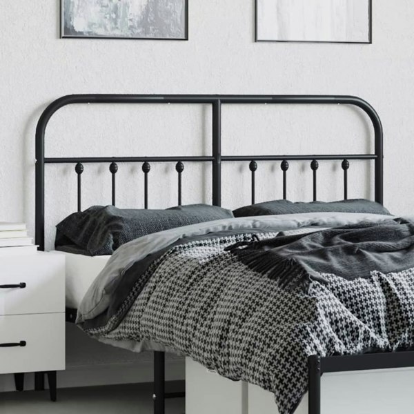 Berkfield Metal Headboard Black 150 cm
