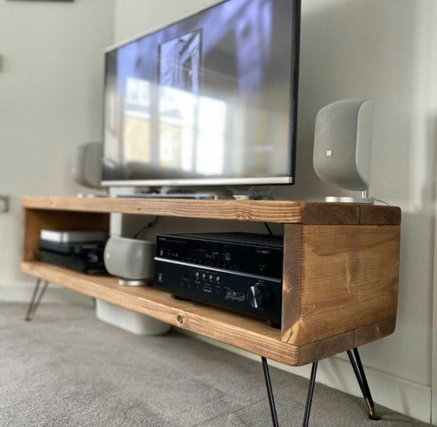 The Bespoke Carpentry Co TV Stand - Black & Gold Legs