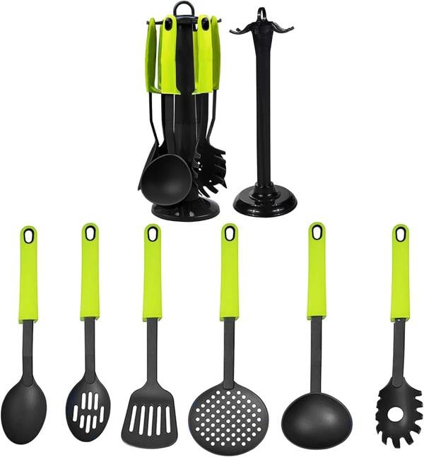 ATEK 7 Piece Non-Stick Kitchen Utensil Set with Stand