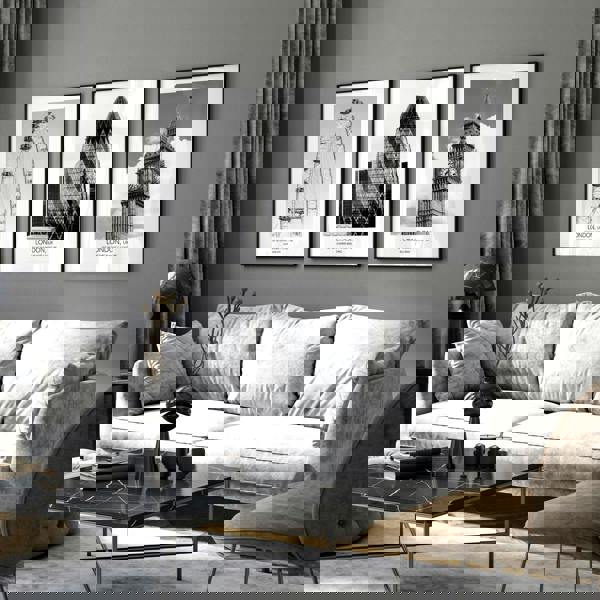 Wall pictures for living room ideas | set of 3 London wall art prints