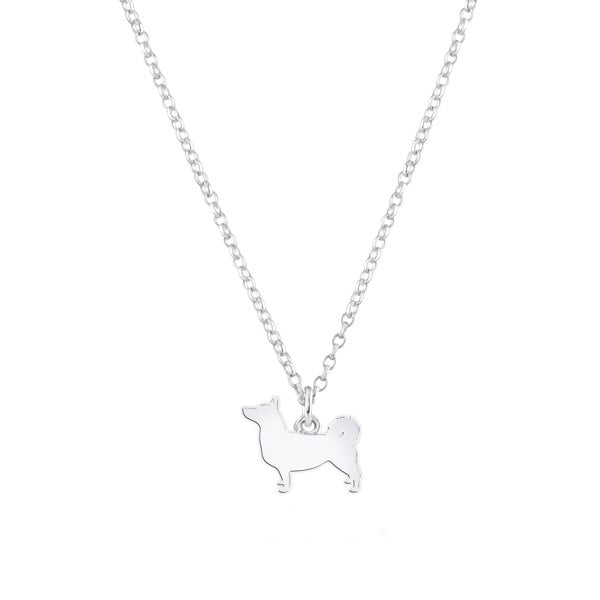 Mylee London Swedish Vallhund Silhouette Silver Necklace - Personalised