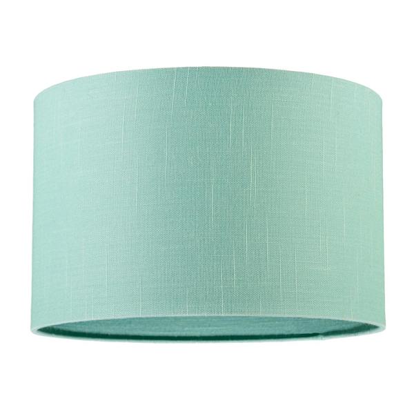 Designer Emerald Bay Green Textured Linen Fabric Circular Lamp Shade Image 1