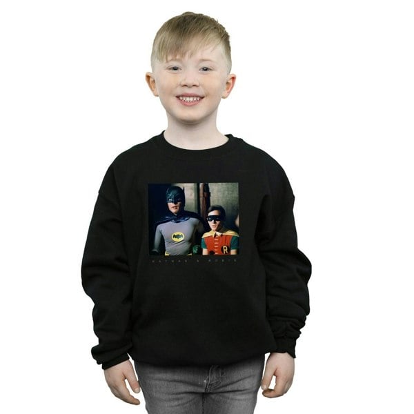 DC Comics Boys Batman TV Series Dynamic Duo Photograph Sweatshirt - Black