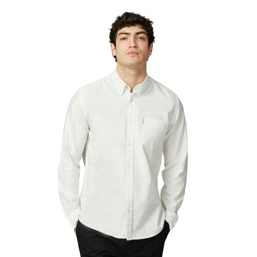 Ben Sherman Mens Signature Oxford Long-Sleeved Shirt - White