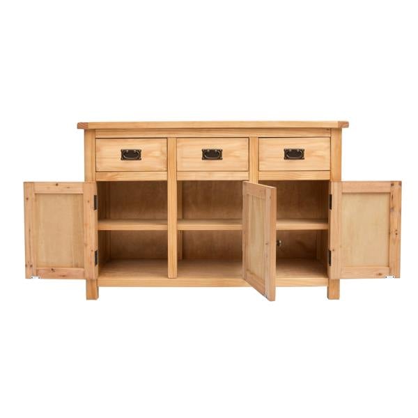 Cabinet Bits Lugo Waxed 3 Drawer 3 Door Sideboard Brass Drop Handle