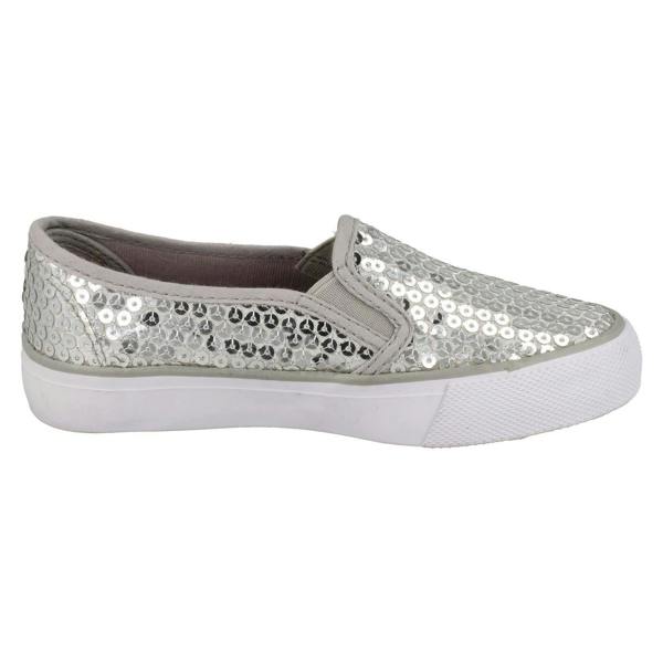 Spot On Girls Spot On Flat Casual Slip On Sequined Shoes