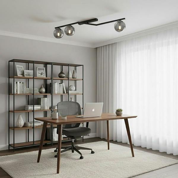 Emibig NATON Ceiling lamp 3 x E14 Black with Graphite Shade