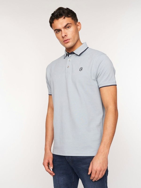 Crosshatch Mapouts Polo Dusty Blue