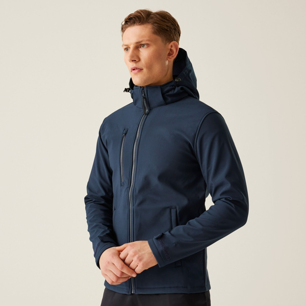 Regatta Mens Venturer Hooded Soft Shell Jacket - Navy/Navy