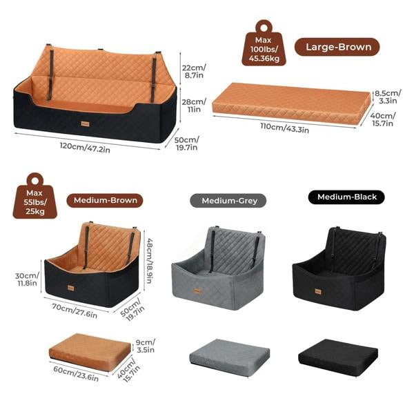 Skylos Dog Booster Car Seat Travel Carrier Bed Bag Basket for Medium Large Pets